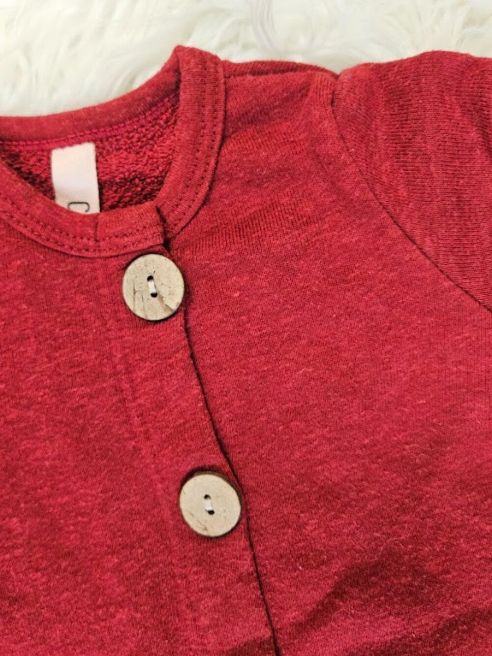 Childhoods Red Wood Button Up Romper One Piece Cotton Blend Baby Kids Boy 6-12M - Picture 5 of 9